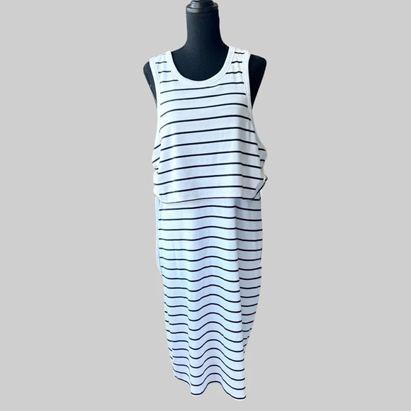 NWT Old Navy  Maternity Striped Sleeveless Rib-Knit Nursing Dress - Picture 2 of 16
